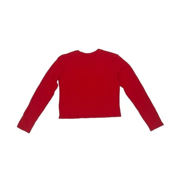 NWT Wild Fable Red Long Sleeve Cropped Boxy T-Shirt Size Small Women’s - Picture 3 of 8